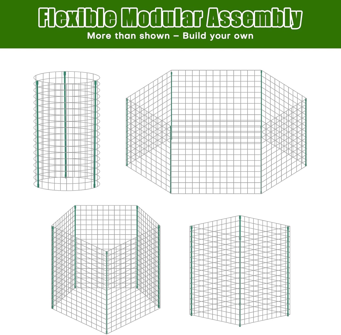 10-Set 12” x 24” Plant Protector from Animals, Hot-Dip Galvanized Metal Mesh Plant Cages, Dual-Secure with U-Stakes & Supports, Animal Barrier to Keep Rabbits & Chickens Out of The Graden