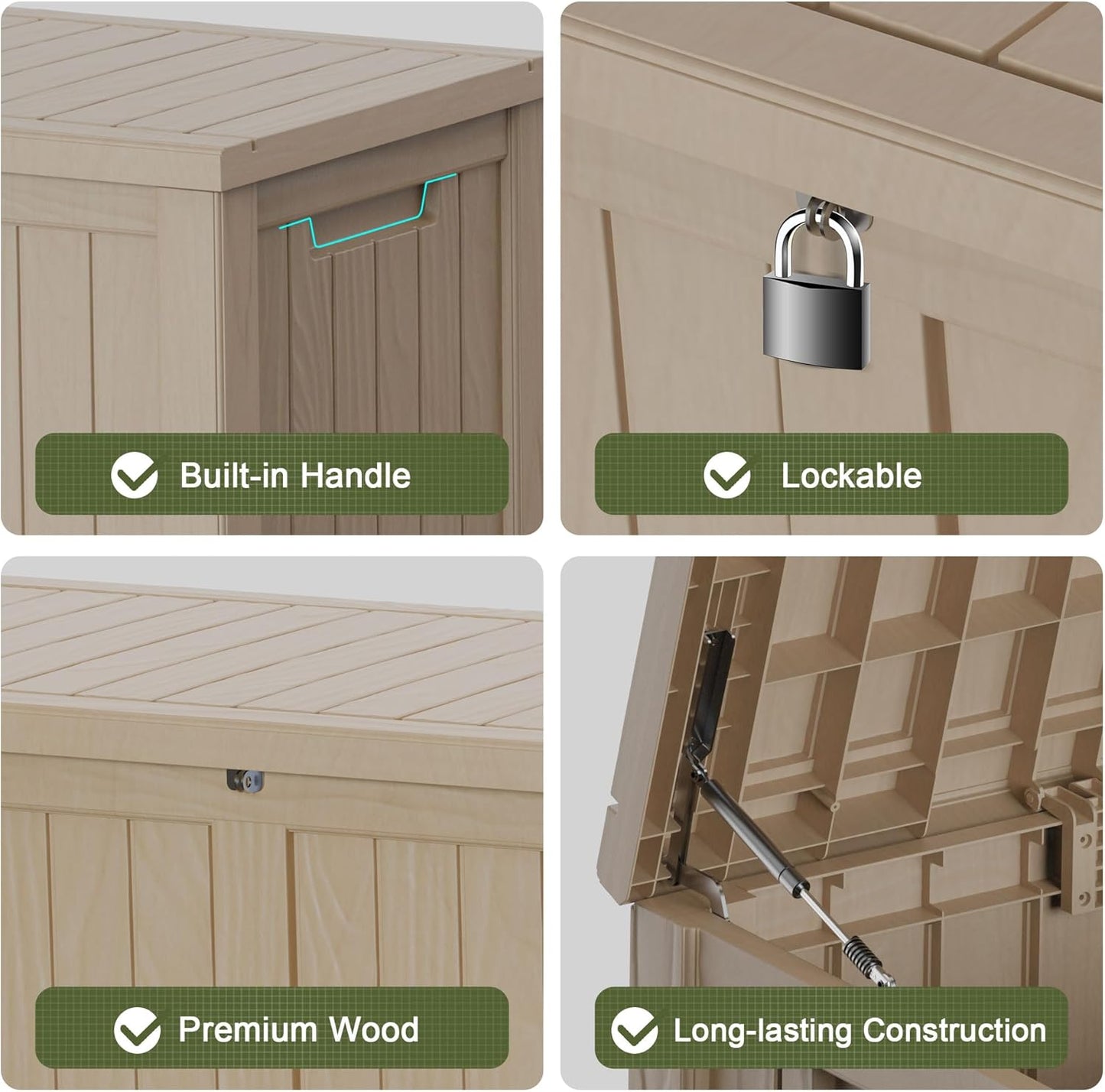 DRATO 120 Gallon Large Deck Box, Outdoor Storage Box for Patio Furniture, Patio Cushions, Gardening Tools, Pool Supplies,660lbs Weight Capacity,Waterproof Resin Storage Boxes