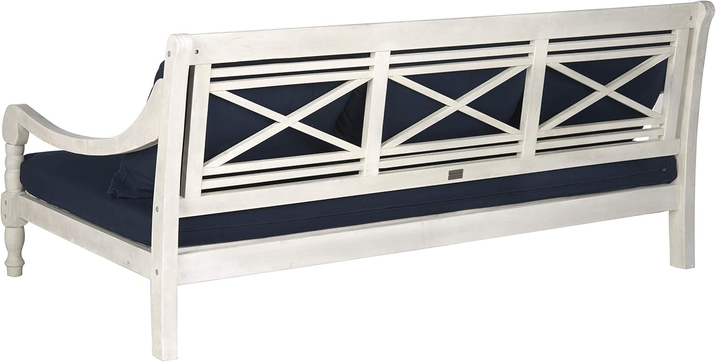 Safavieh Outdoor Collection Pasadena Brown /Taupe Acacia Wood Cushioned Daybed