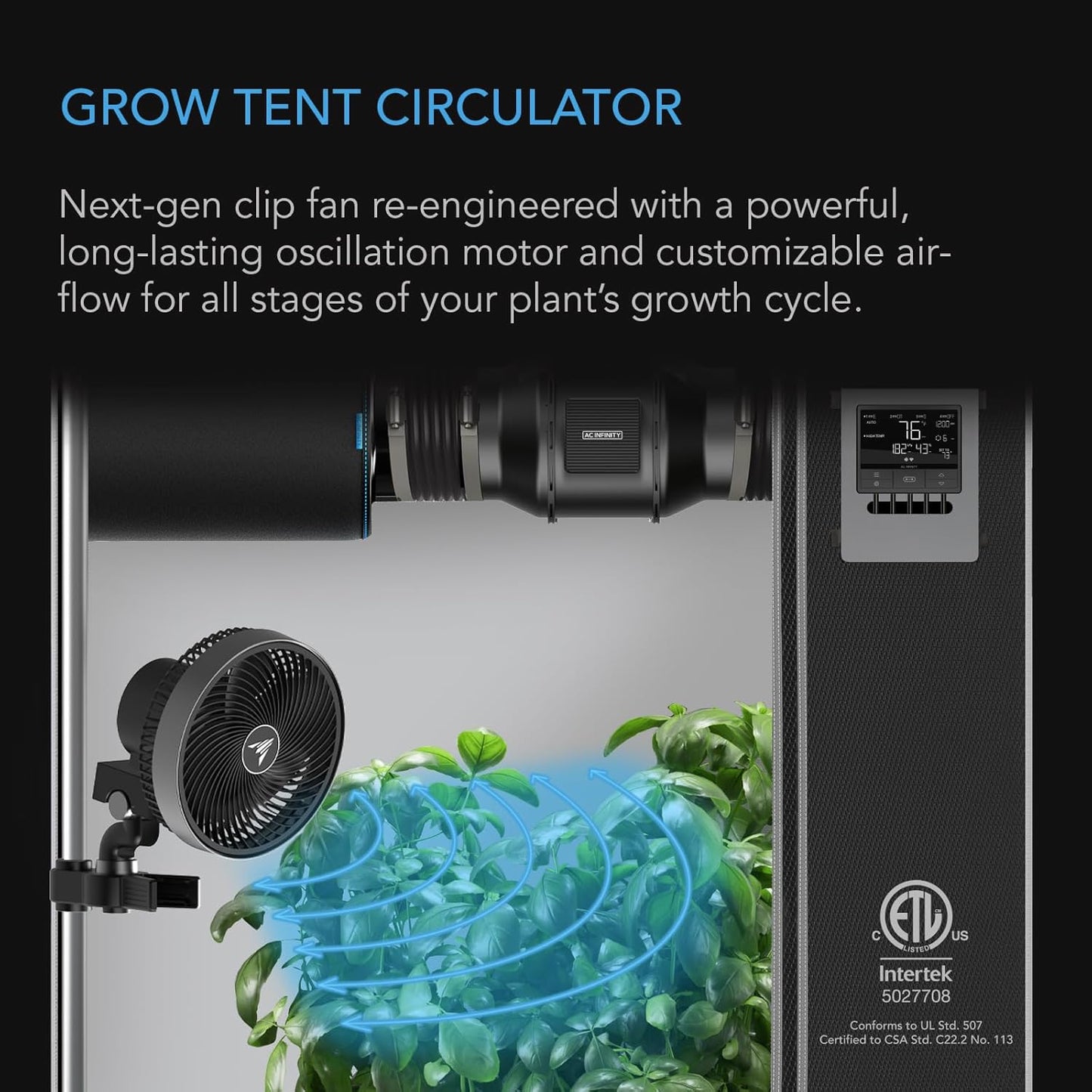 AC Infinity Advance Grow System 2x2, 1-Plant Kit, WiFi-Integrated Grow Tent Kit, Automate Ventilation, Circulation, Schedule Full Spectrum Samsung LM301H LED Grow Light, 2000D Mylar Tent