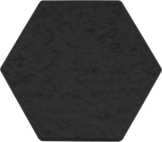 Garden Central 10-Pack 15”x13” Stomp Rubber Stepping Stones, Hexagon, Black – Reversible Non-Slip Outdoor Faux Decorative Set for Landscaping – DIY Decor for Walkways & Yard Pathways