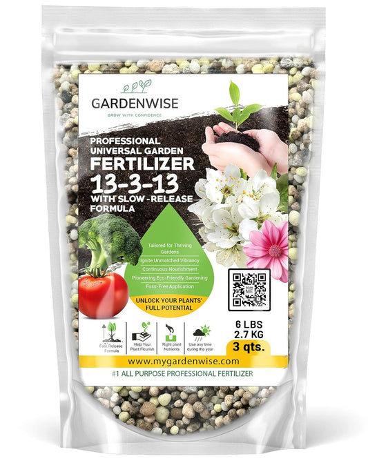 Professional Universal Garden Fertilizer 13-3-13 with Slow-Release Formula (3 QUARTS)
