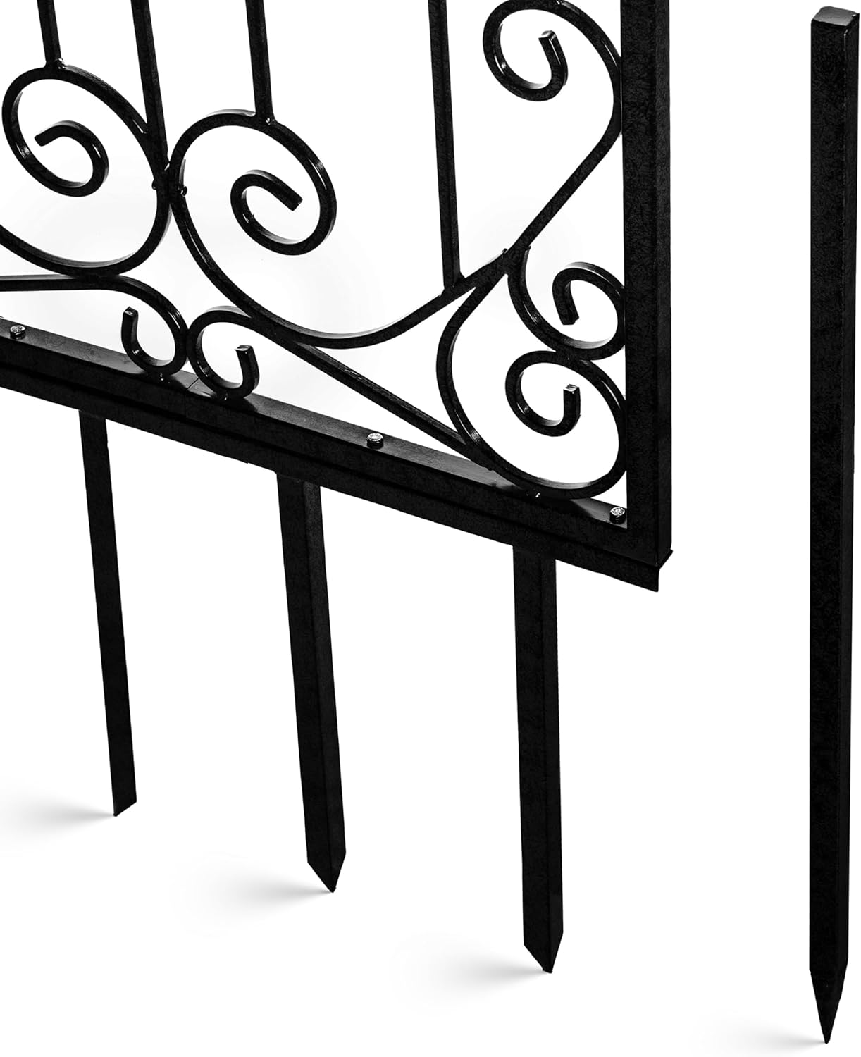 H Potter Garden Black Trellis for Climbing Plants Vertical Wrought Iron Panels Metal Scroll Wall Trellises Large 8 Foot Decorative Screen (Large Black)