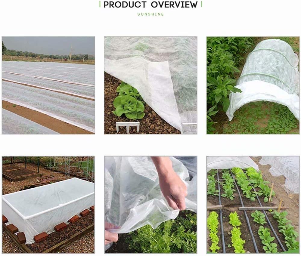 Agfabric Plant Covers Freeze Protection Floating Row Covers 6'x50' 0.9oz Plant Covers Freeze Sun Protection,Frost Cloth for Vegetables,White
