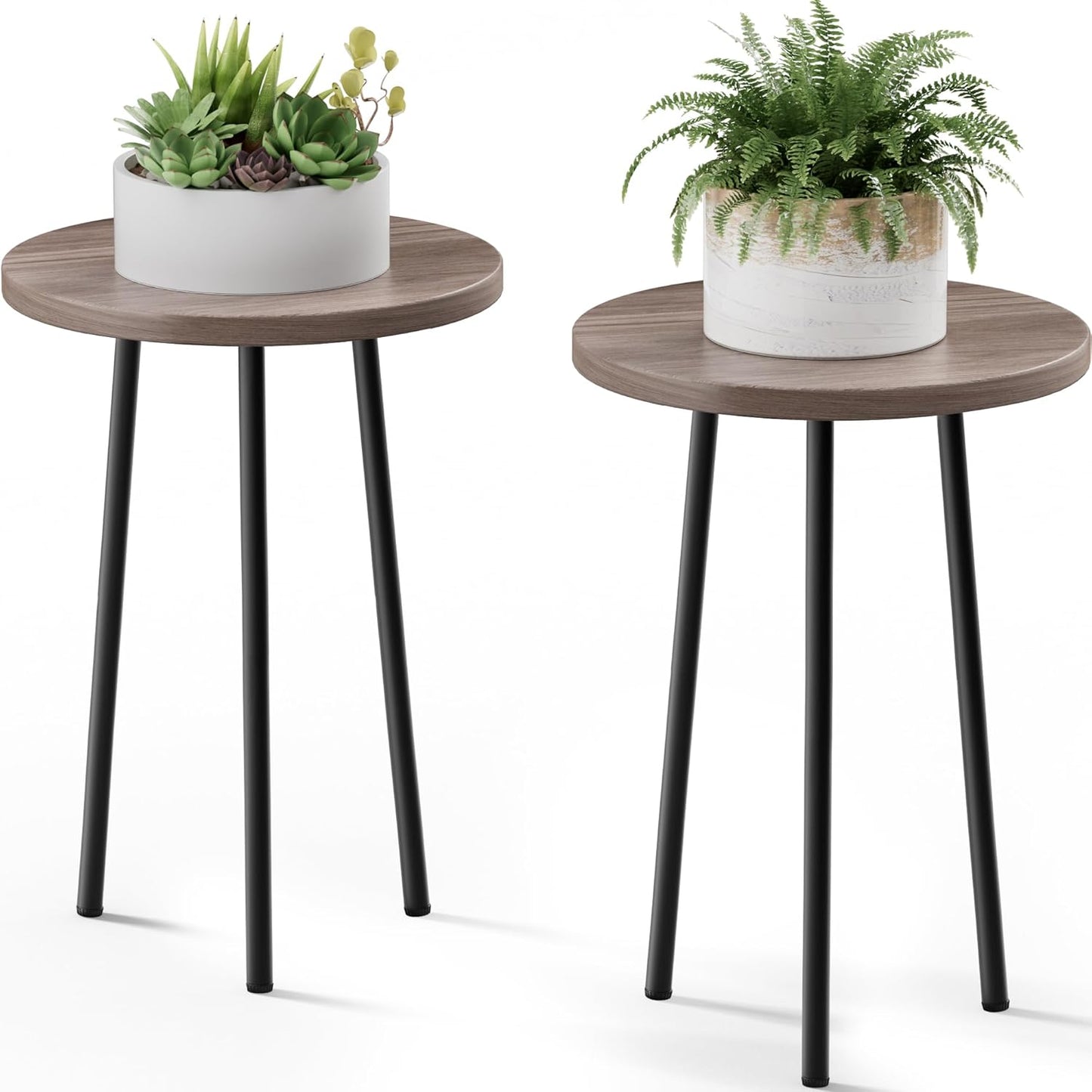Plant Stand Indoor Outdoor: 20'' Metal Wood Plant Stand Convertible Multi-purpose Plant Table - Flowers Pot Holder for Indoor Outdoor - Mid Century Modern Decor/Home Decor
