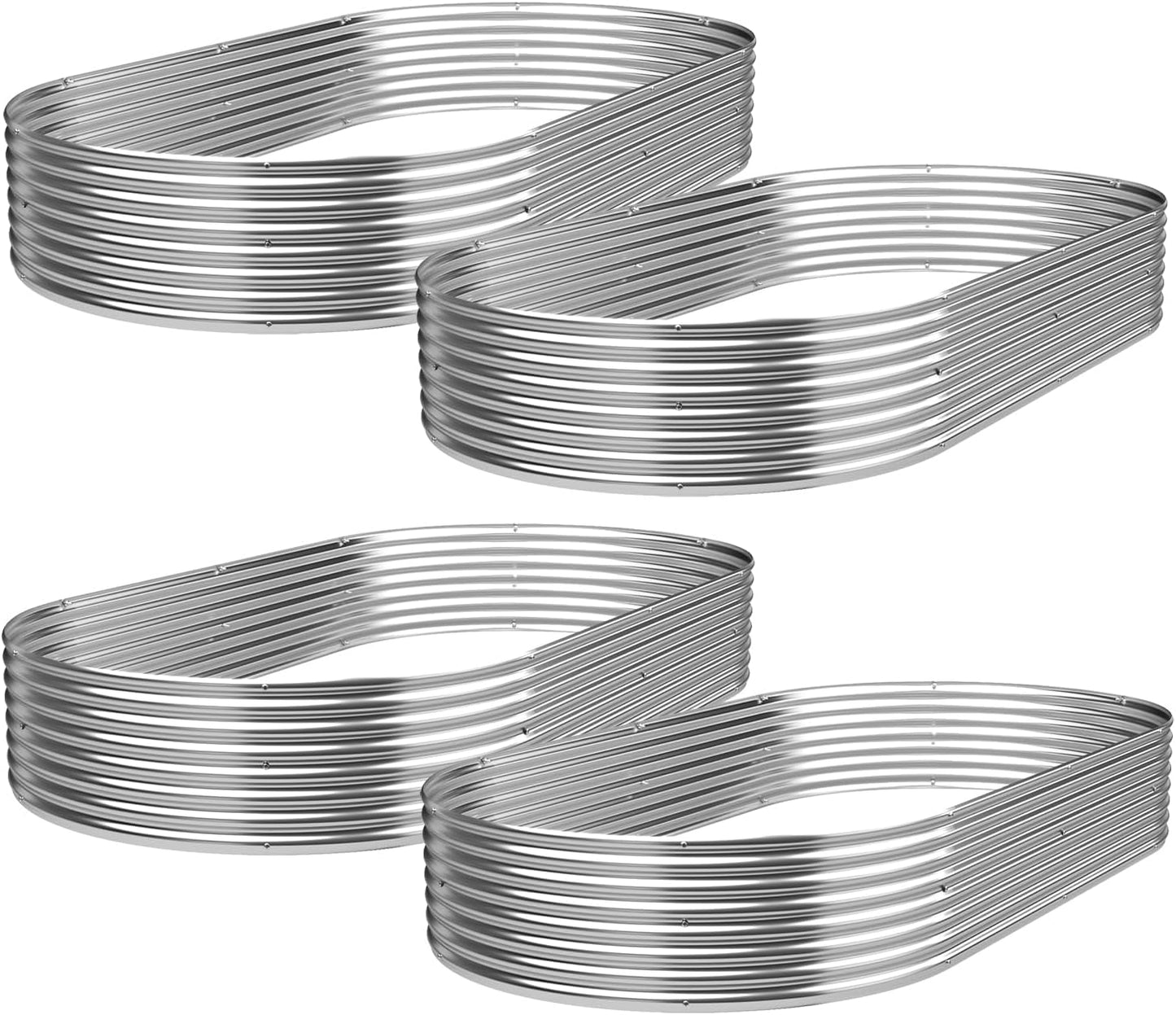 4 Pack Galvanized Raised Garden Bed Outdoor,Metal Garden Bed for Vegetables,Steel Raised Beds for Gardening,Above Ground Garden Box for Flower-35x20inch