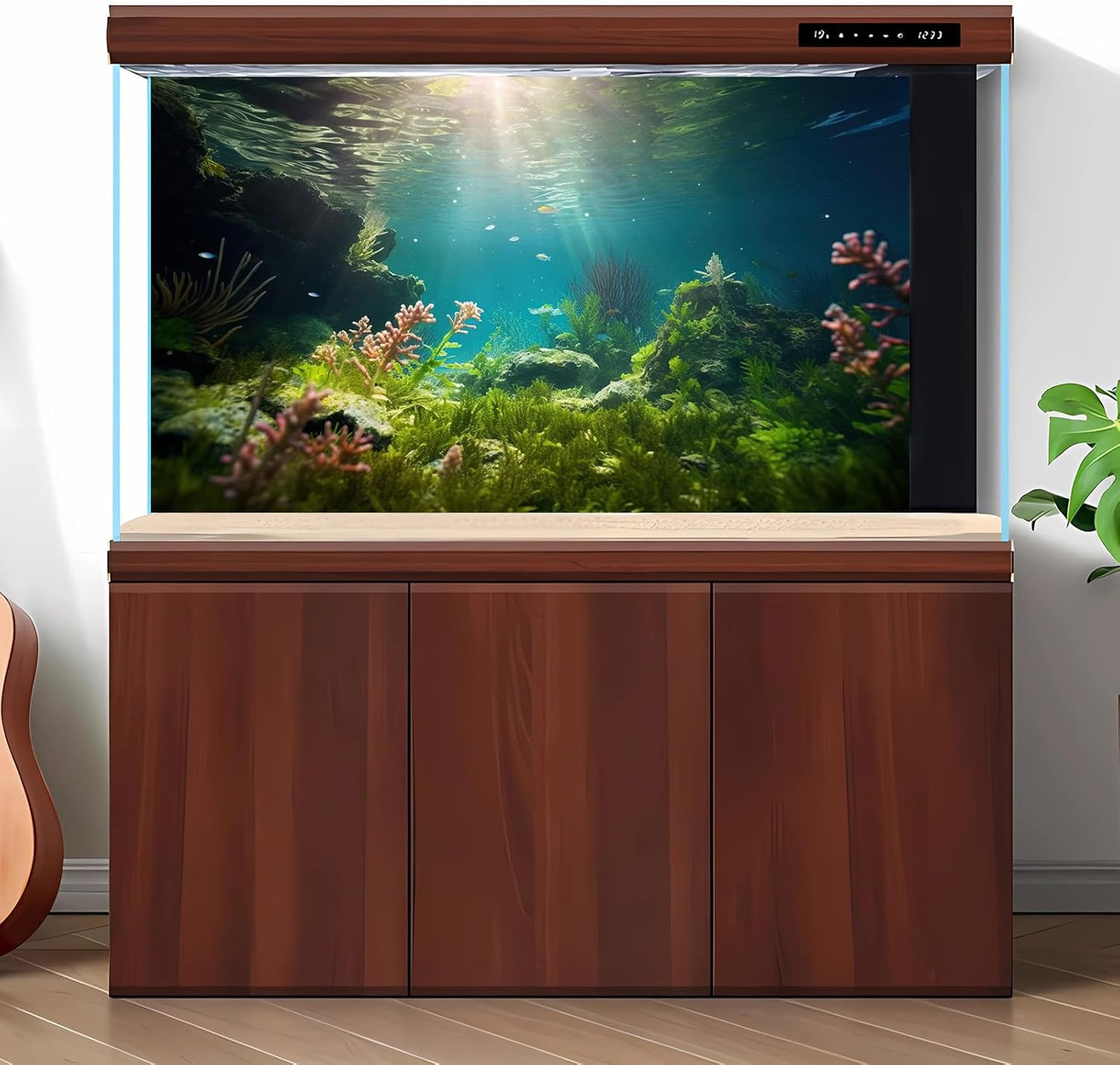 Ocean Floor Fish Tank Background Under The Sea Aquarium Background Underwater Aquatic Plants Sunray Terrarium Backgrounds Deep Sea Rock Tropical Aquarium Fish Tank Backgrounds Decors 30x12in