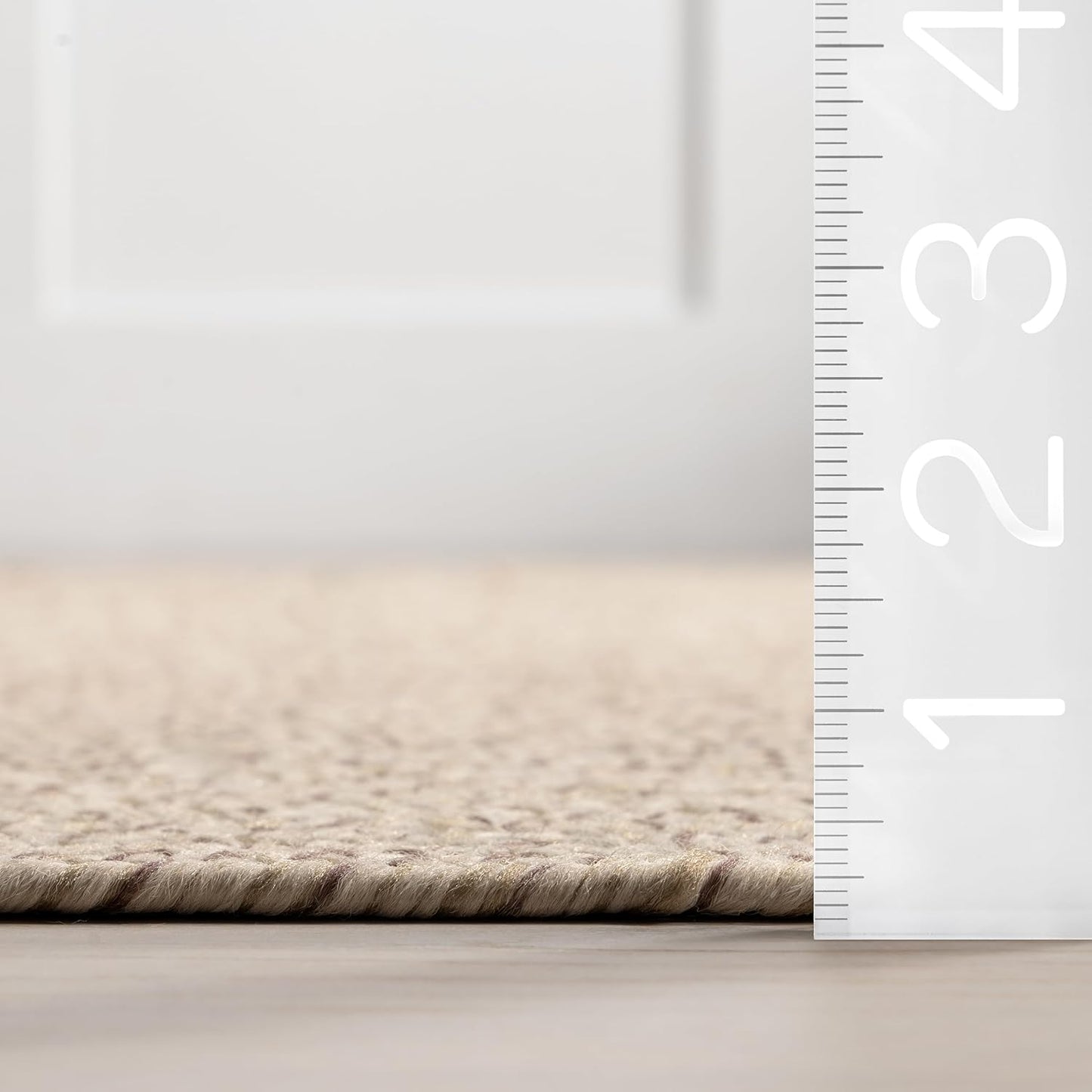 nuLOOM Oval 3' x 5' Solid Hand Braided Indoor/Outdoor Area Rug, Pet-Friendly, High Traffic, Weather Resistant, for Patio, Balcony, Bedroom, Living, Dining Room, Wynn Tan