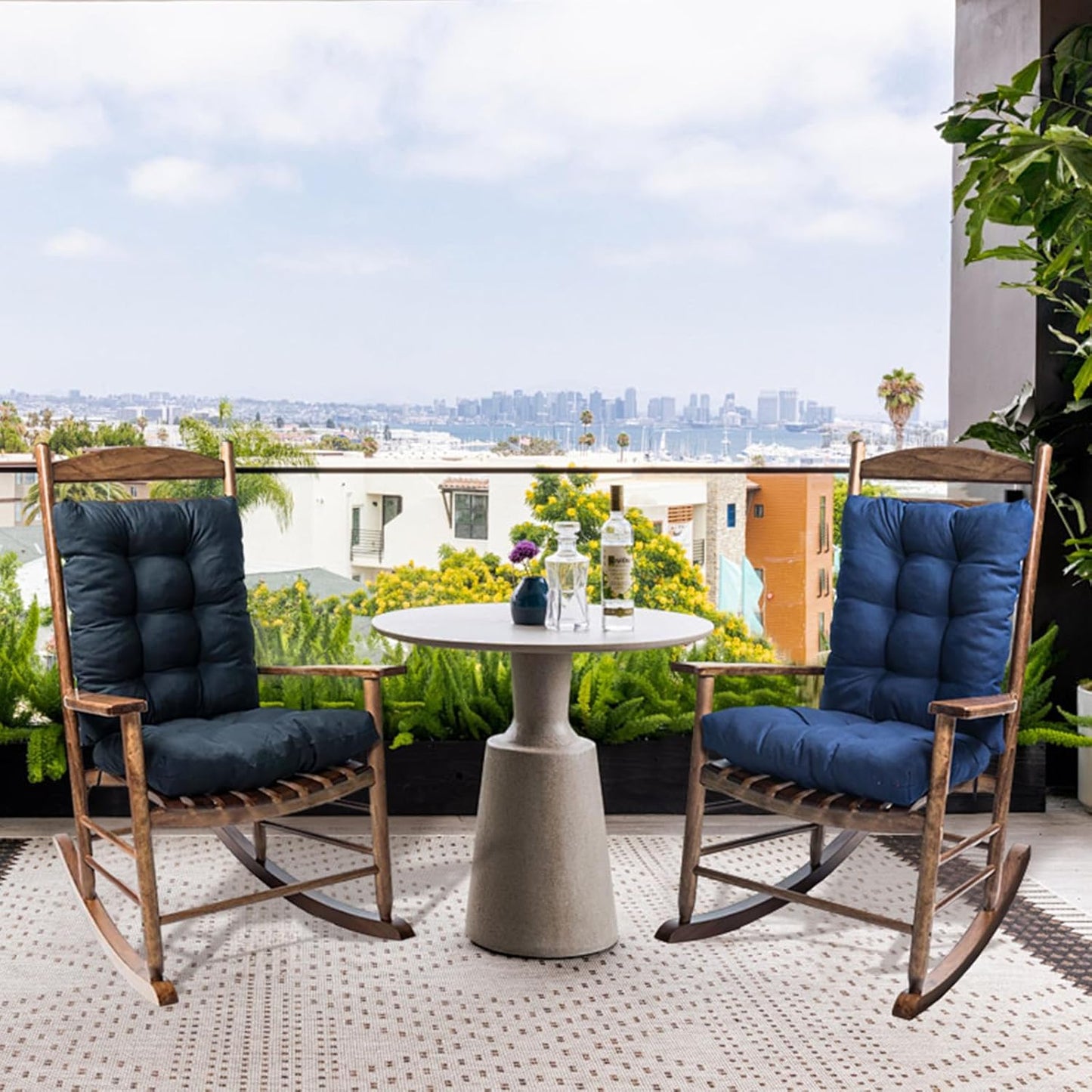 Indoor Outdoor Seat Cushion, 1 Pack Wicker Chair Cushion, Garden Rocking Chair Pad for Patio Garden Grey