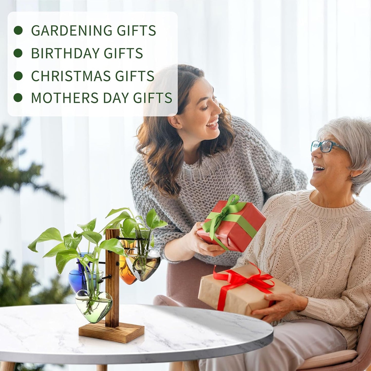 Plants Propagation Stations Plant Terrarium Kit Glass Planters for Indoor Plants House Plant Accessories Gift for Women - 4 Love Bulb Vase