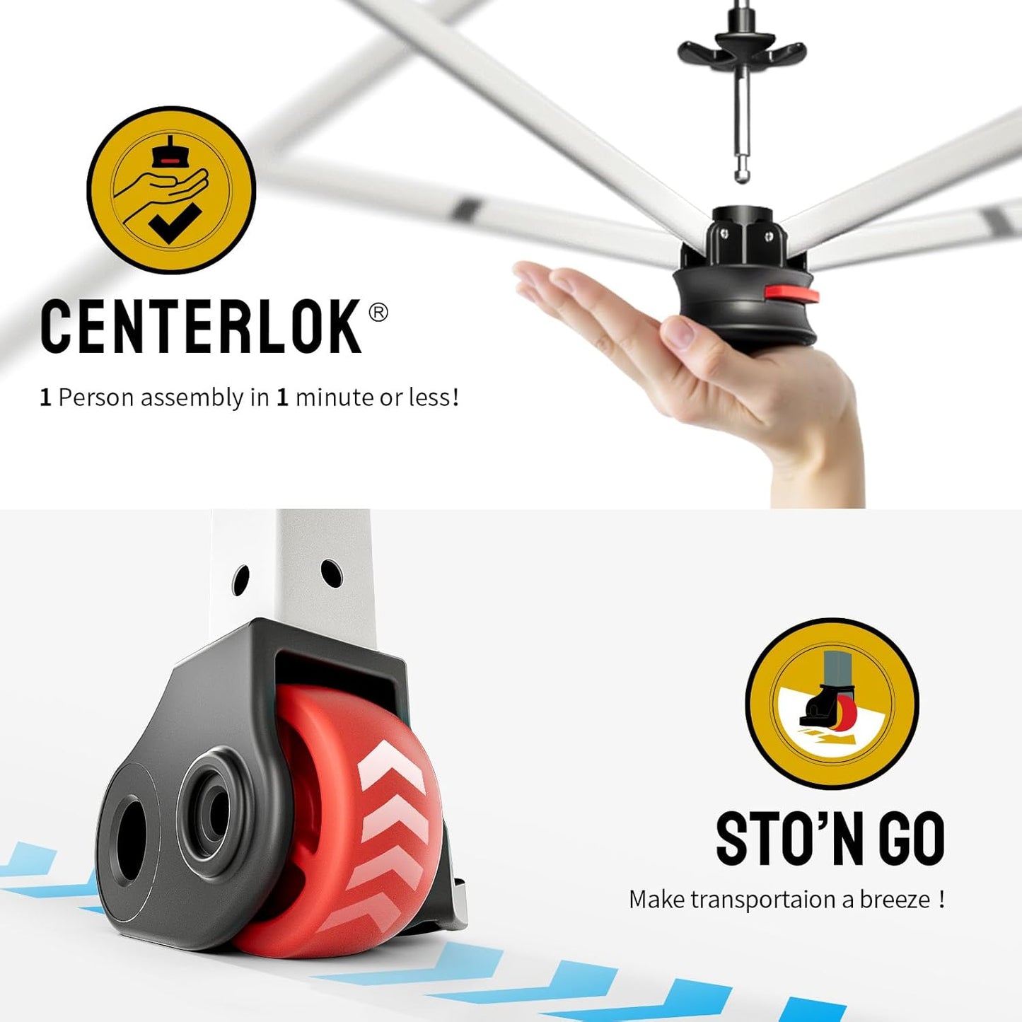 CROWN SHADES 12x12 Pop Up Canopy Outside Canopy, Patented One Push Tent Canopy with Wheeled Carry Bag, Bonus 8 Stakes and 4 Ropes, Red