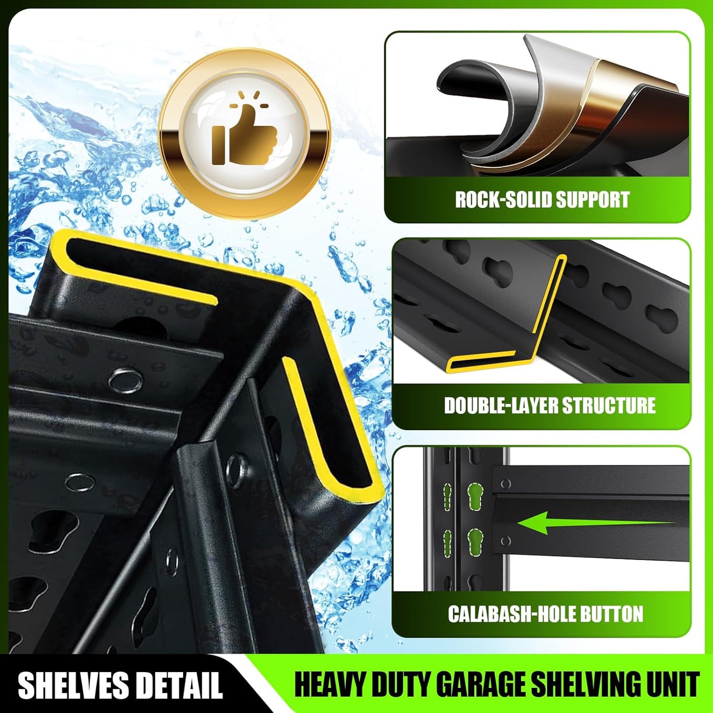 59''W Storage Shelves,5 Tier Garage Shelving 3500LBS Heavy Duty,Metal Shelves Adjustable Industrial Shelving Units,Rustproof Shelf Rack for Garage 72''H*59''W*19.7''D，2 Pack