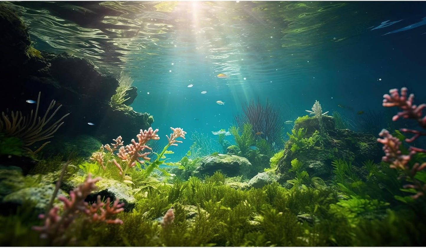 Ocean Floor Fish Tank Background Under The Sea Aquarium Background Underwater Aquatic Plants Sunray Terrarium Backgrounds Deep Sea Rock Tropical Aquarium Fish Tank Backgrounds Decors 30x18in