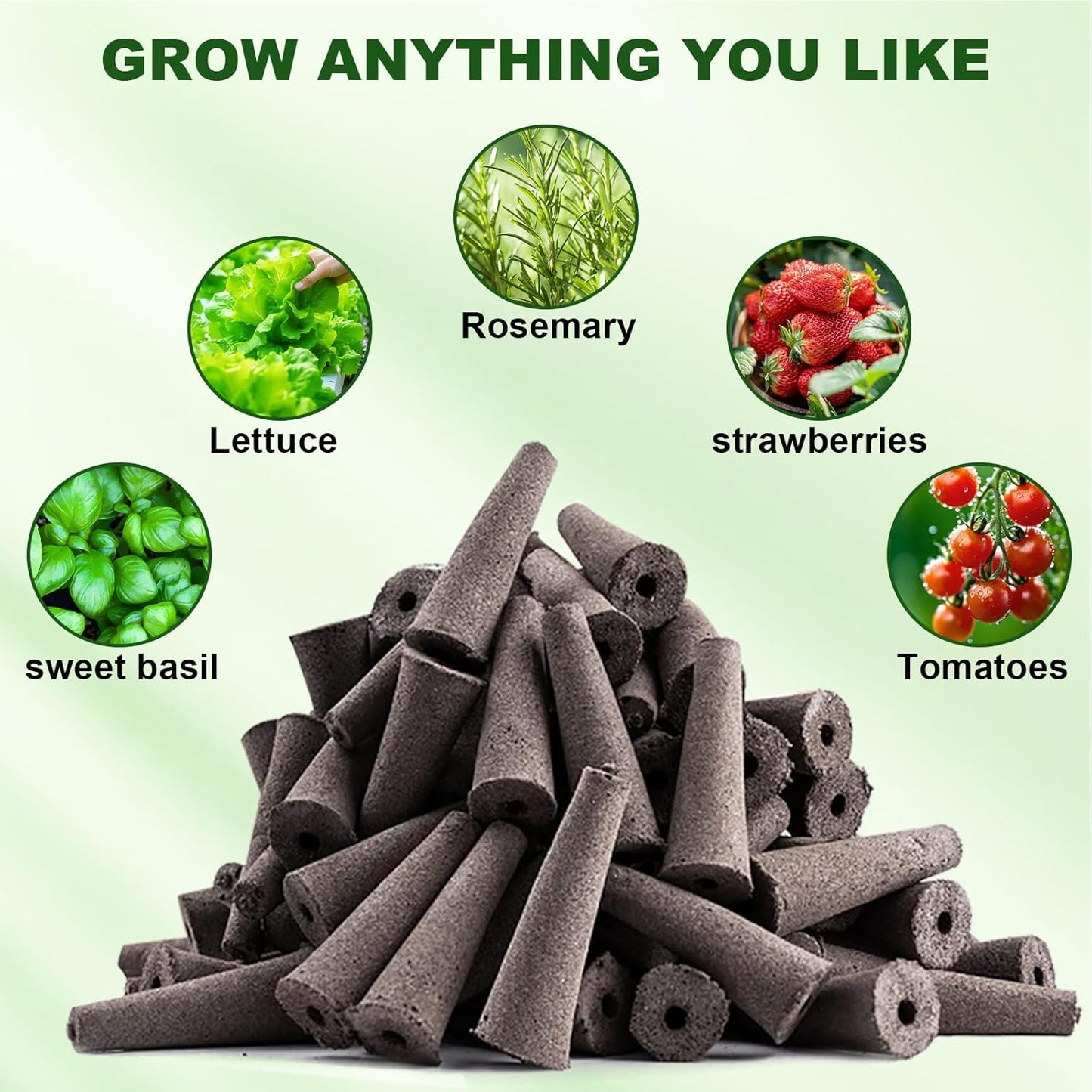 133 Pack Hydroponic Pods Supplies for Aerogarden Pods, Grow Sponges for Hydroponics, Seed Pods Kit with 60 Grow Sponges, 60 Pod Labels,12 Plant Labels, 1 Tweezer for Hydroponic Indoor Garden System