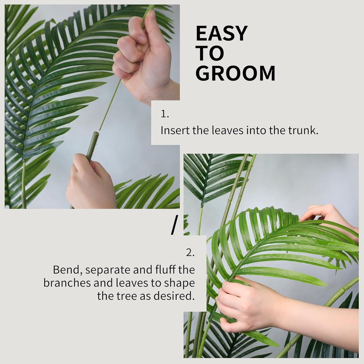 Worth Garden 82in 2-Pack Artificial Areca Palm Tree in Pot, 7ft Fake Cane Palm Silk Plant Indoor Outdoor, Dypsis Lutescens, Lifelike Faux Silk Plants Home Decor