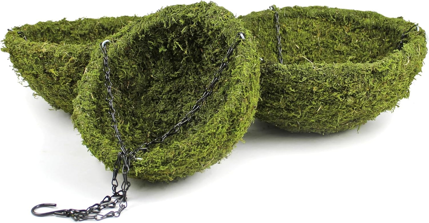 SuperMoss (29202) MossWeave Hanging Basket - Round, Fresh Green, Small (12.5 Diameter)"