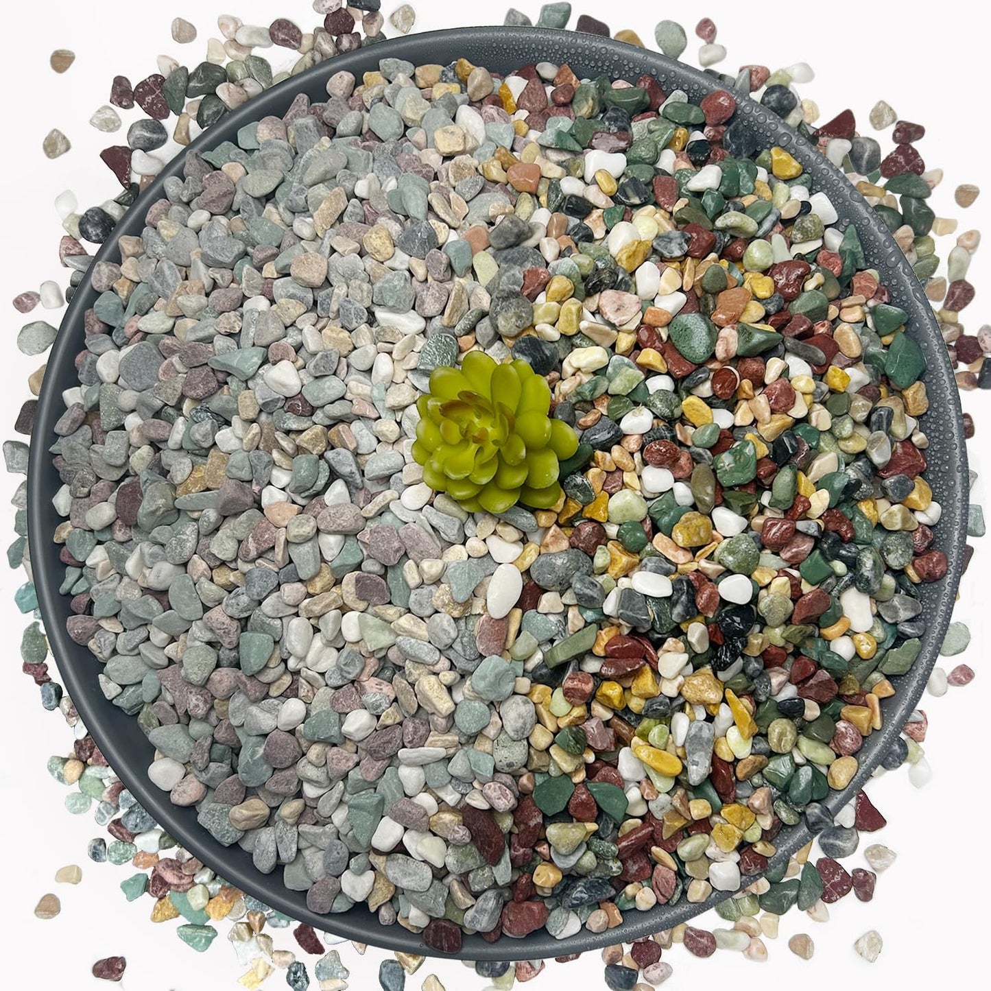 15LB Succulents Rocks for Plants Cactus Gravel Pebbles for Fish Tank 1/2 Inch Natural River Rocks for Vase, Aquarium, Landscaping,Bonsai,Terrarium Pebbles, Mixed Color