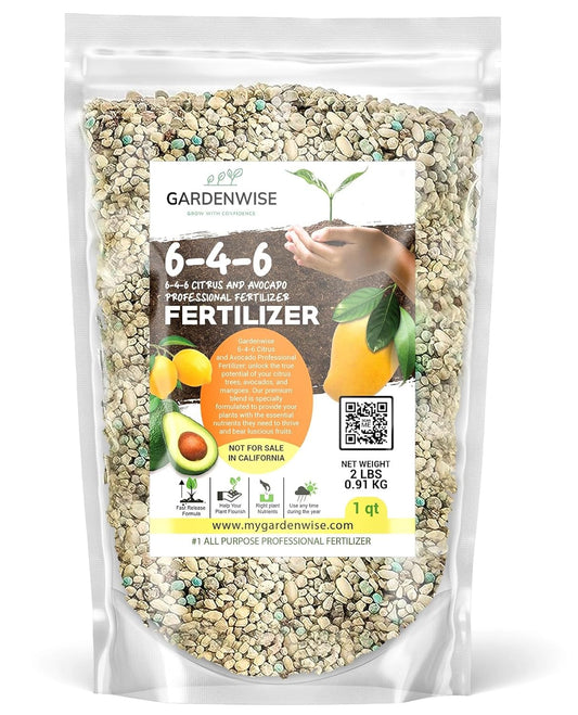 6-4-6 Avocado and Citrus Tree Professional Fertilizer Plant Food for Outdoor/Indoor Gardening; Quick-Release Nitrogen Fertilizer; Orange, Lime, Avocado and Lemon Tree Fertilizer (1 Quart)
