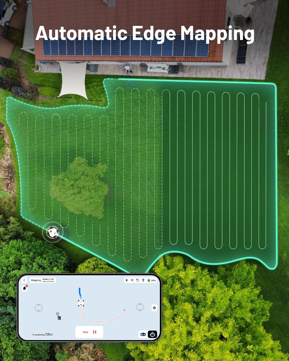 LUBA 2 AWD 3000HX Robot Lawn Mower with 4G, All-Wheel-Drive for 80% Slope, Perimeter Wire Free for 0.75 Acre, UltraSense AI Vision & RTK Auto-Mapping, 2.2"-4.0" Adjustable Cutting Height