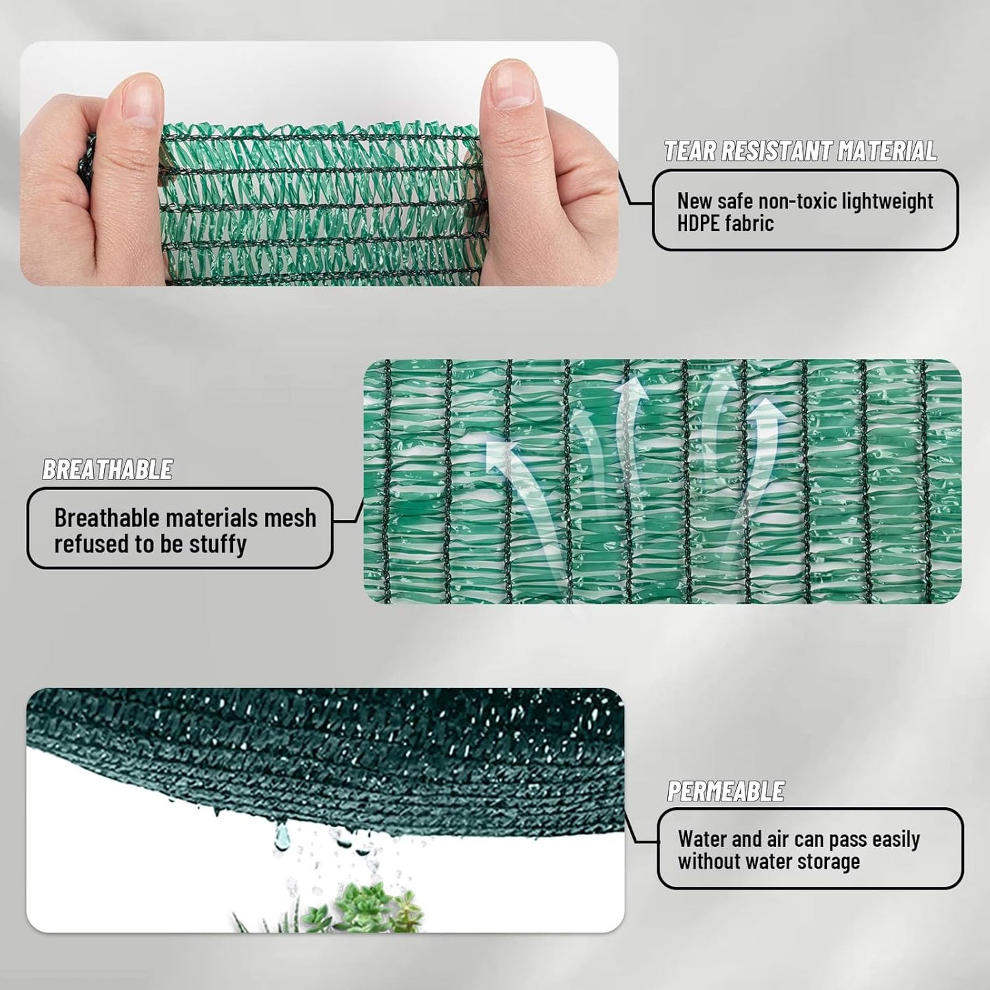 LOVE STORY 6.5x16.5FT 70% Green Shade Cloth Sun Shade Net with Grommets Sunblock Net Mesh Tarp for Garden,Plants Cover,Greenhouse and Patio