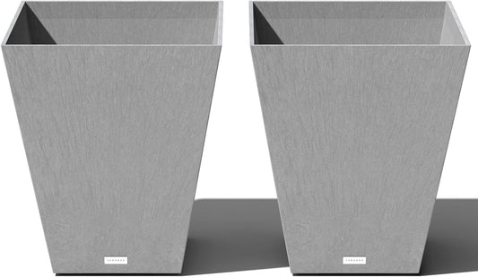 Veradek Pure Series Nobleton Plastic Planter - Large Pots for Indoor or Outdoor Porch/Patio | Durable All-Weather Use with Drainage Holes | Modern Planter Décor for Flowers, Shrubs, Trees