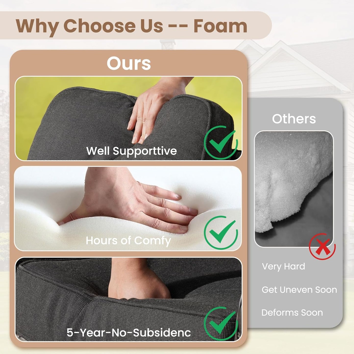 HOOOWOOO Patio Furniture Set,4 Pieces Outdoor Conversation Set,All Weather Wicker Loveseat Sofa Set with High Back Chairs Table,Black