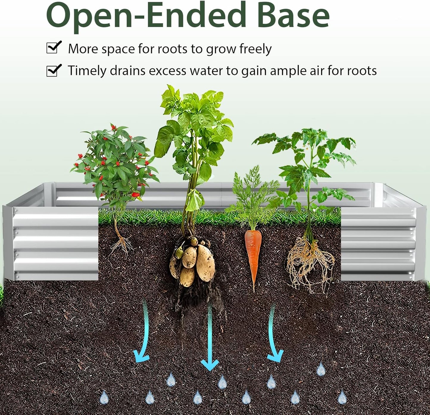 S AFSTAR Raised Garden Bed with Cover, 6FT x 3FT x 3FT Galvanized Bottomless Garden Bed with Greenhouse, Dual 2-Tier Roll-Up Windows, Easy Venting & Watering, Outdoor Metal Planter Box Kit with Cover