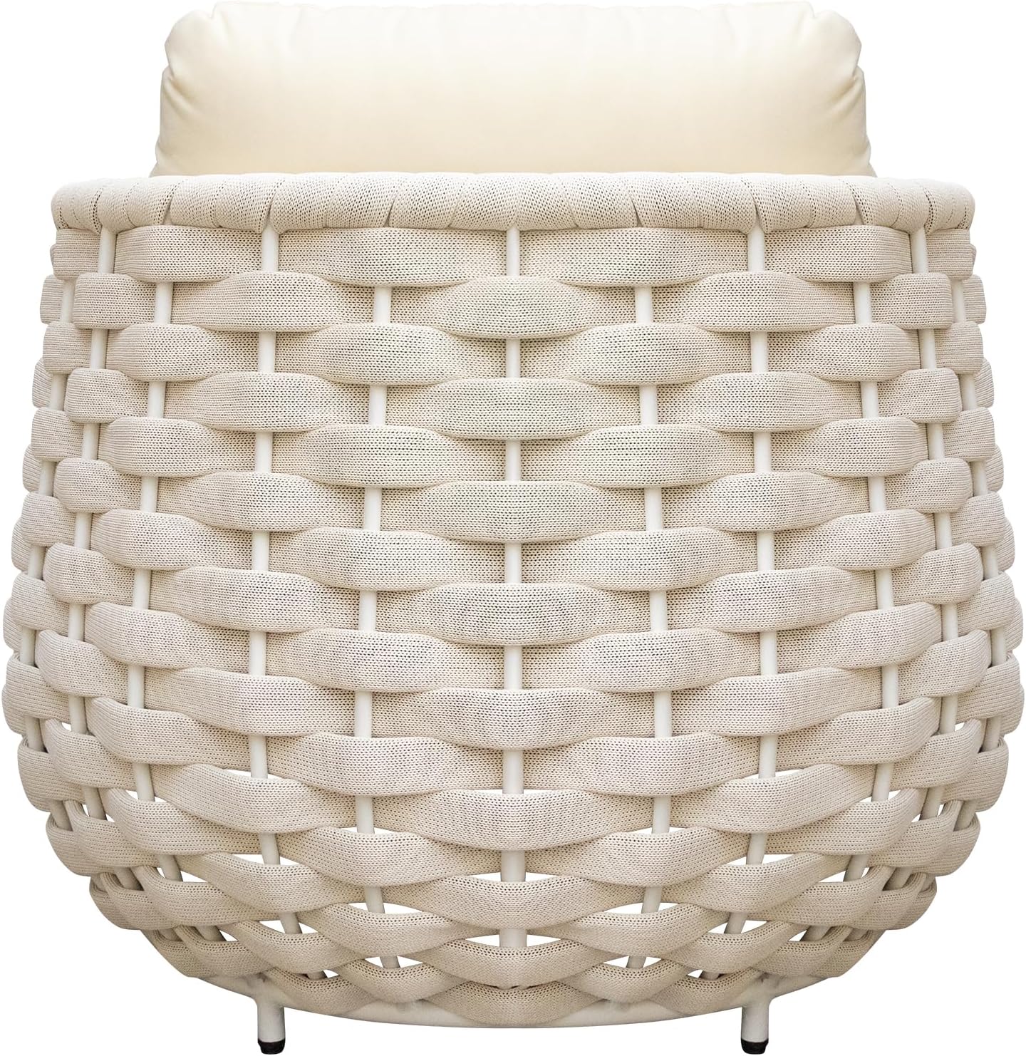 TWT Patio Sofa All-Weather Olefin Rope Balcony Furniture with Cushions & Pillows, Patio Couch Outdoor Patio Furniture Set for Indoor, Balcony, Backyard, Deck, Poolside, Cream