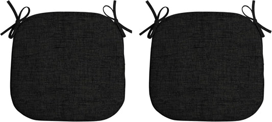 Arden Indoor/Outdoor Foam Seat Pad, 2 Pack, 17 x 16, Patio Cushion, Water Repellent, Fade Resistant, Foam Cushion Black Leala