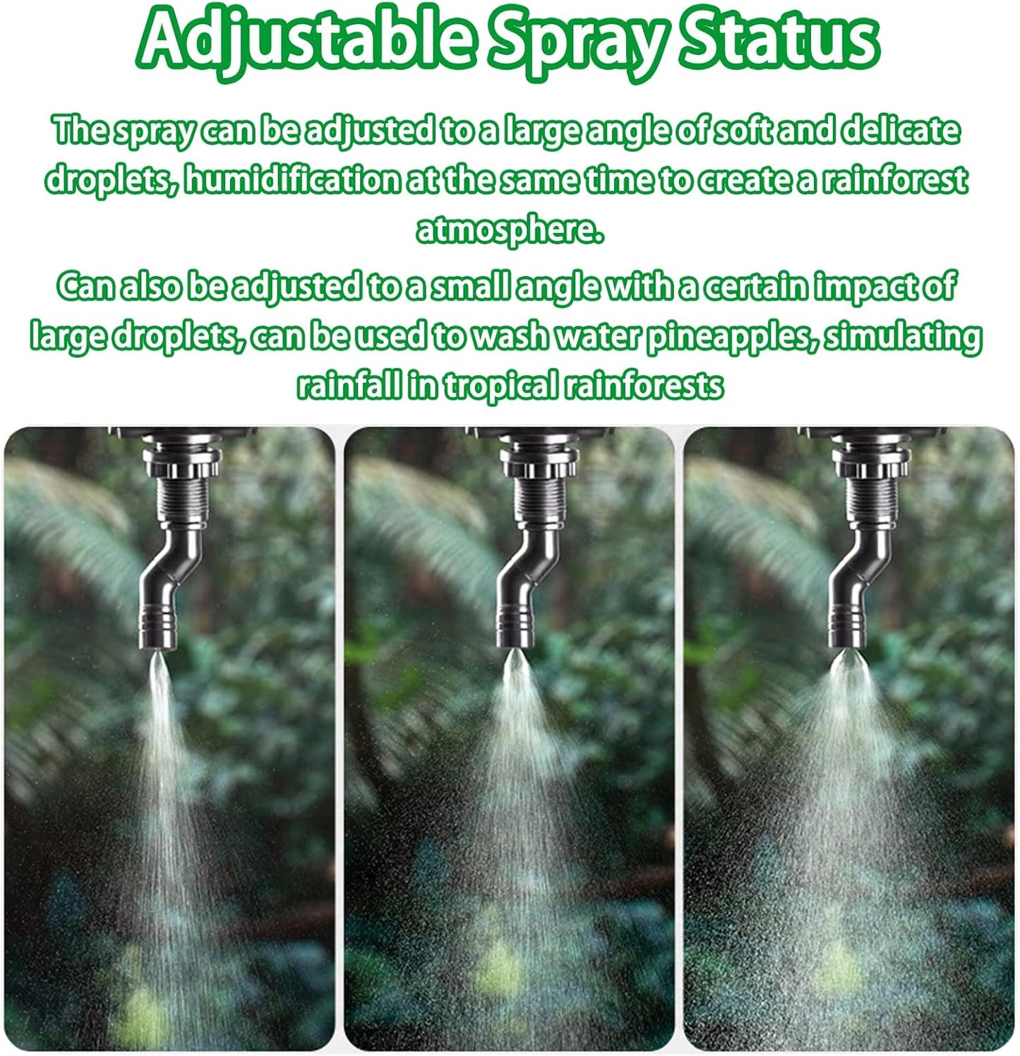 Reptile Mister Nozzles - T Double Misting Assembly, 1/4'' Misting Nozzles for Terrarium, Paludarium, Vivarium, Plants, Amphibians, and Reptile Tanks