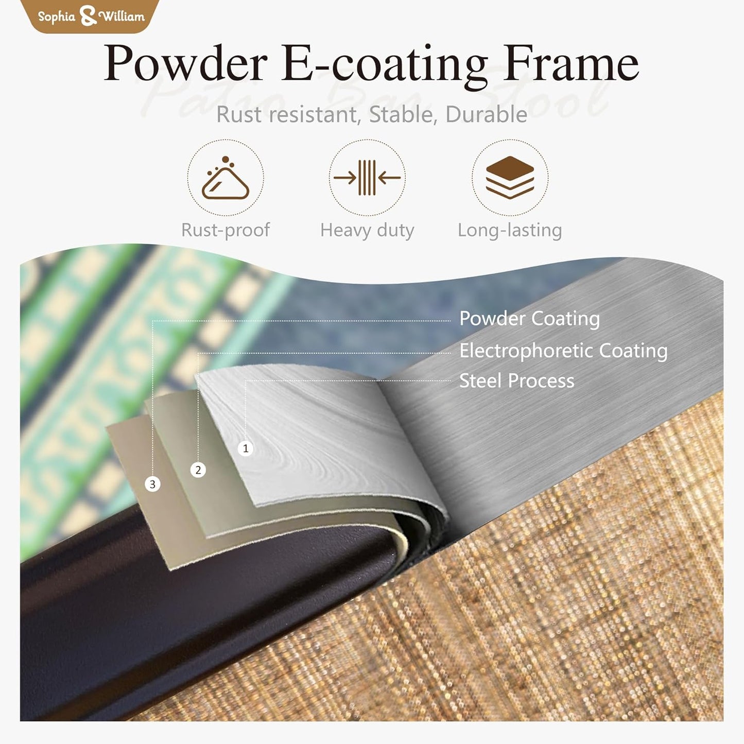 Sophia & William 5 pcs Outdoor Bar Set, Patio Bar Table and Chairs Set, Counter Height Patio Set - 4 x Swivel Bar Chairs, 1 x Square Bar Table