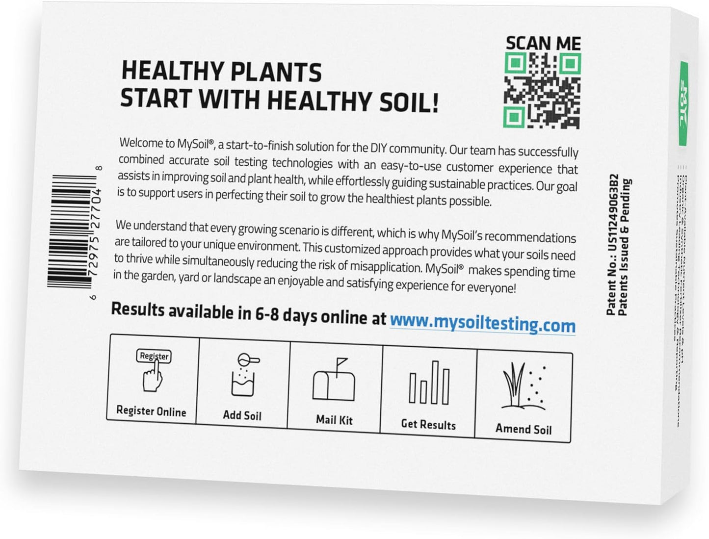 MySoil Soil Test Kit, Unlock Your Lawn & Garden Potential, Complete & Accurate Nutrient and pH Analysis with Recommendations Tailored to Your Soil and Plant Needs