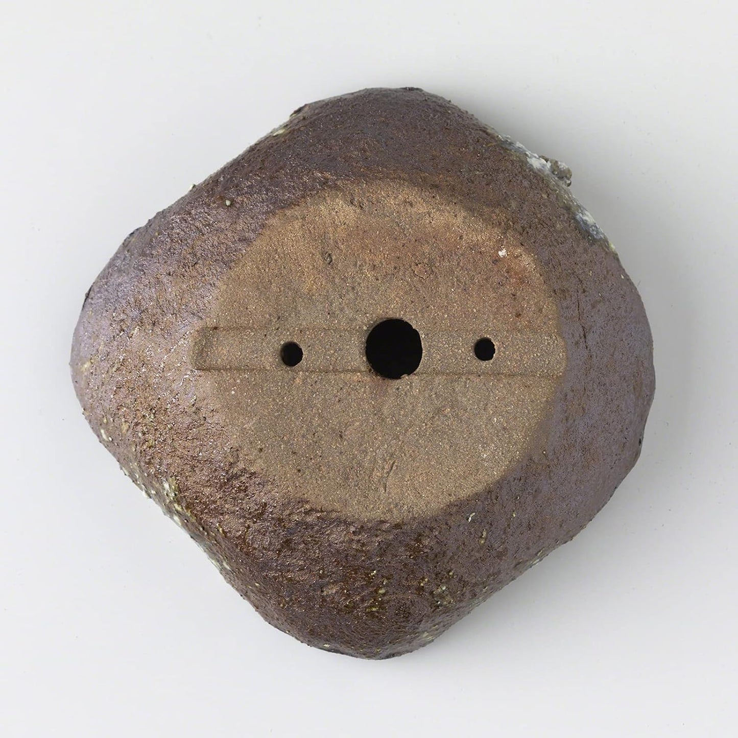 Wazakura Shigaraki Series Handmade Leaf Shaped Ceramic Bonsai Pot with Drainage Hole, 5.9 in (150 mm) Made in Japan, Garden Training Container, Flower Planter, Succulent Bowl - Red Brown