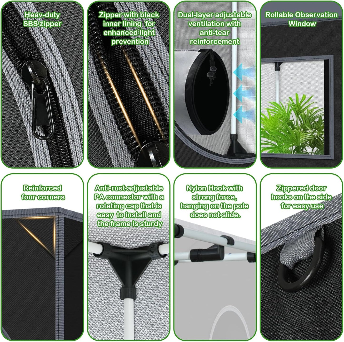 18"x30"x36" Grow Tent for Indoor Plants 600D Mylar Hydroponic High Reflective GrowTents for Plant Fruit Flower Veg Growing