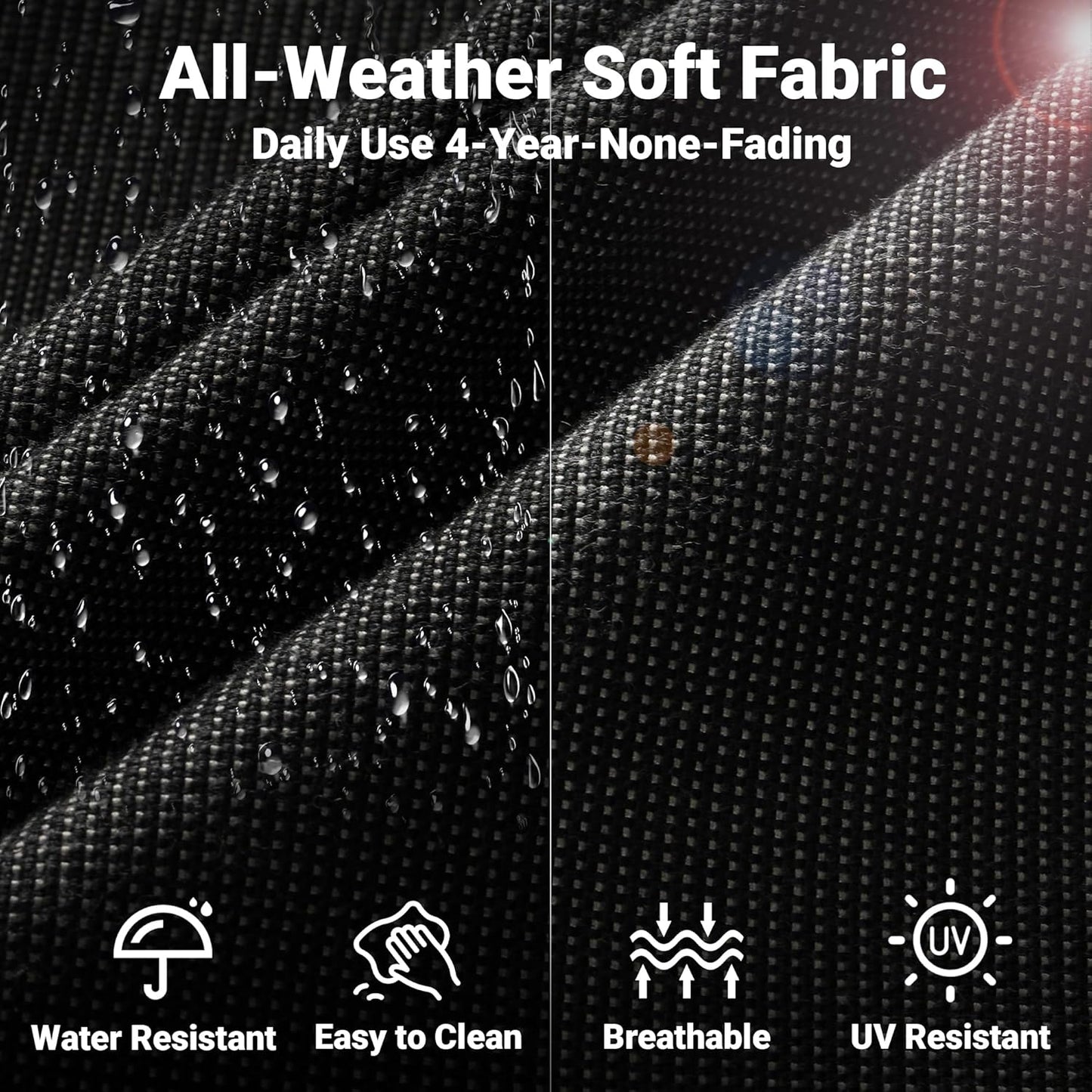 ovios 4 Pieces Patio Furniture Set, Outdoor Wicker Sofa with Coffee Table, Chairs, All Weather High Back Rattan Loveseat Couch with Comfy Cushions, Black