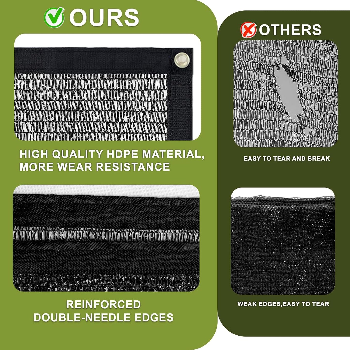 LOVE STORY 10x12FT 55% Black Shade Cloth Sun Shade Net with Grommets Sunblock Net Mesh Tarp for Garden,Plants Cover,Greenhouse and Patio