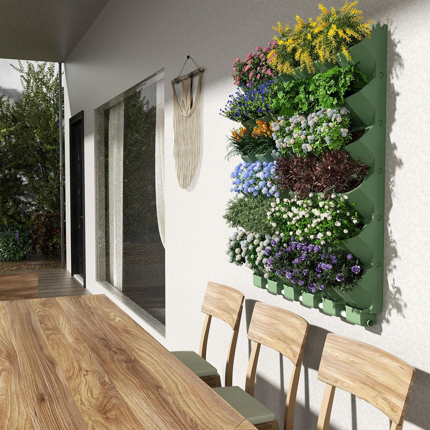 Self Watering Wall Planter with 36 Pots, Vertical Garden Planter for Indoor Plants, Wall Mounted planters Hanging Flower Herbs Vegetables for Garden