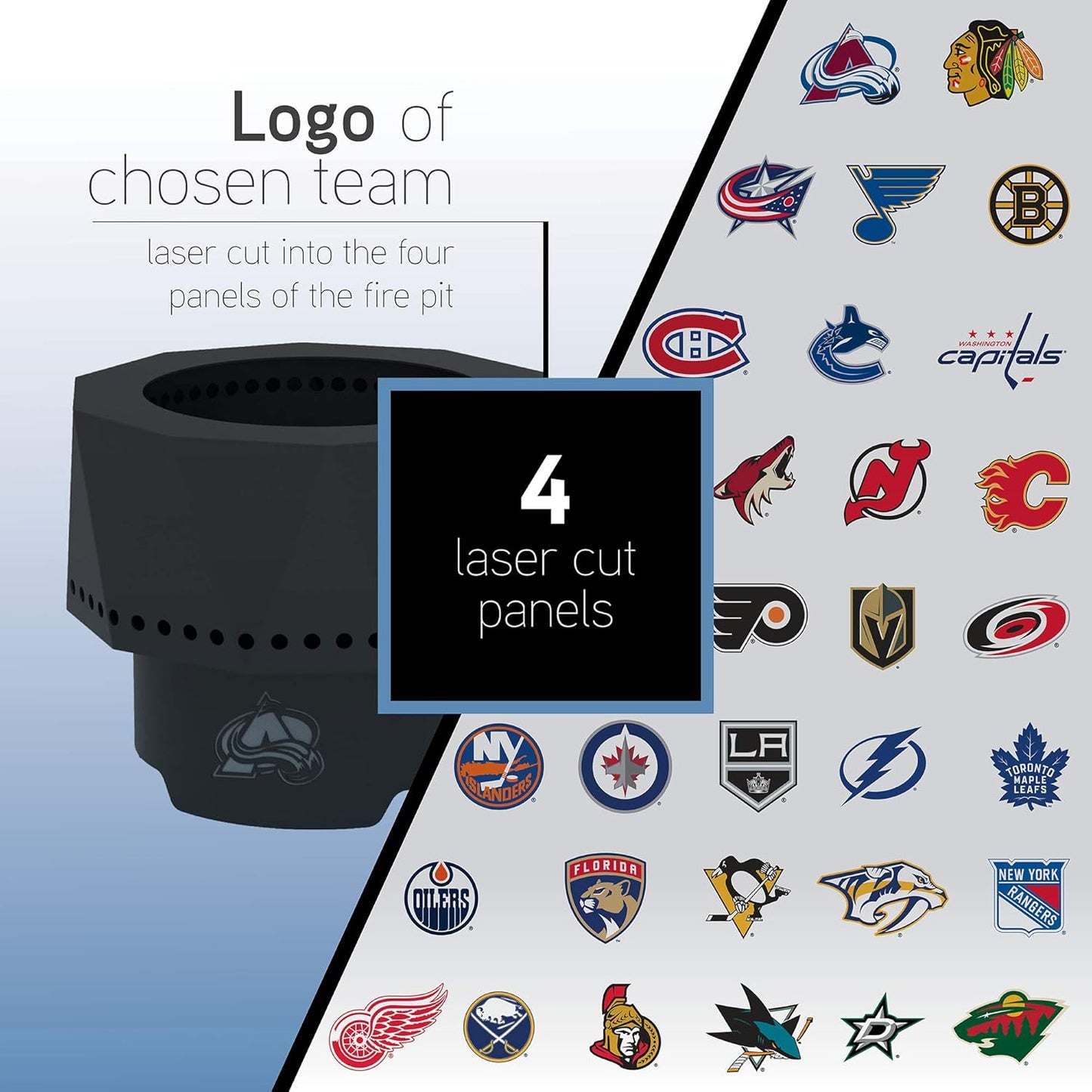 Blue Sky Outdoor Living PFP1513-CB Portable Fire Pit, Chicago Blackhawks