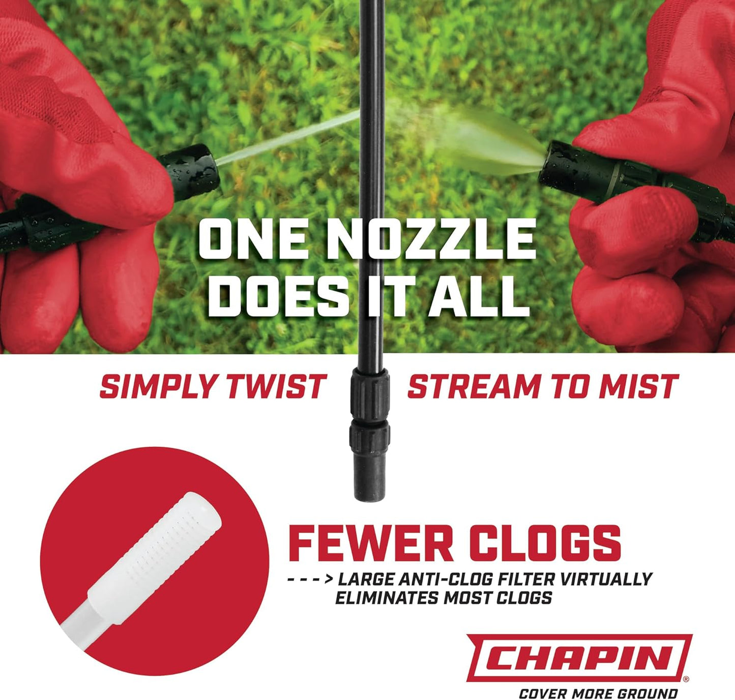 Chapin 20024: Value Pack, 2-Pack, 2-Gallon SureSpray Lawn and Garden Poly Tank Sprayer with Anti-Clog Filter for Yard, Lawn, Weeds, and Plants, Translucent White