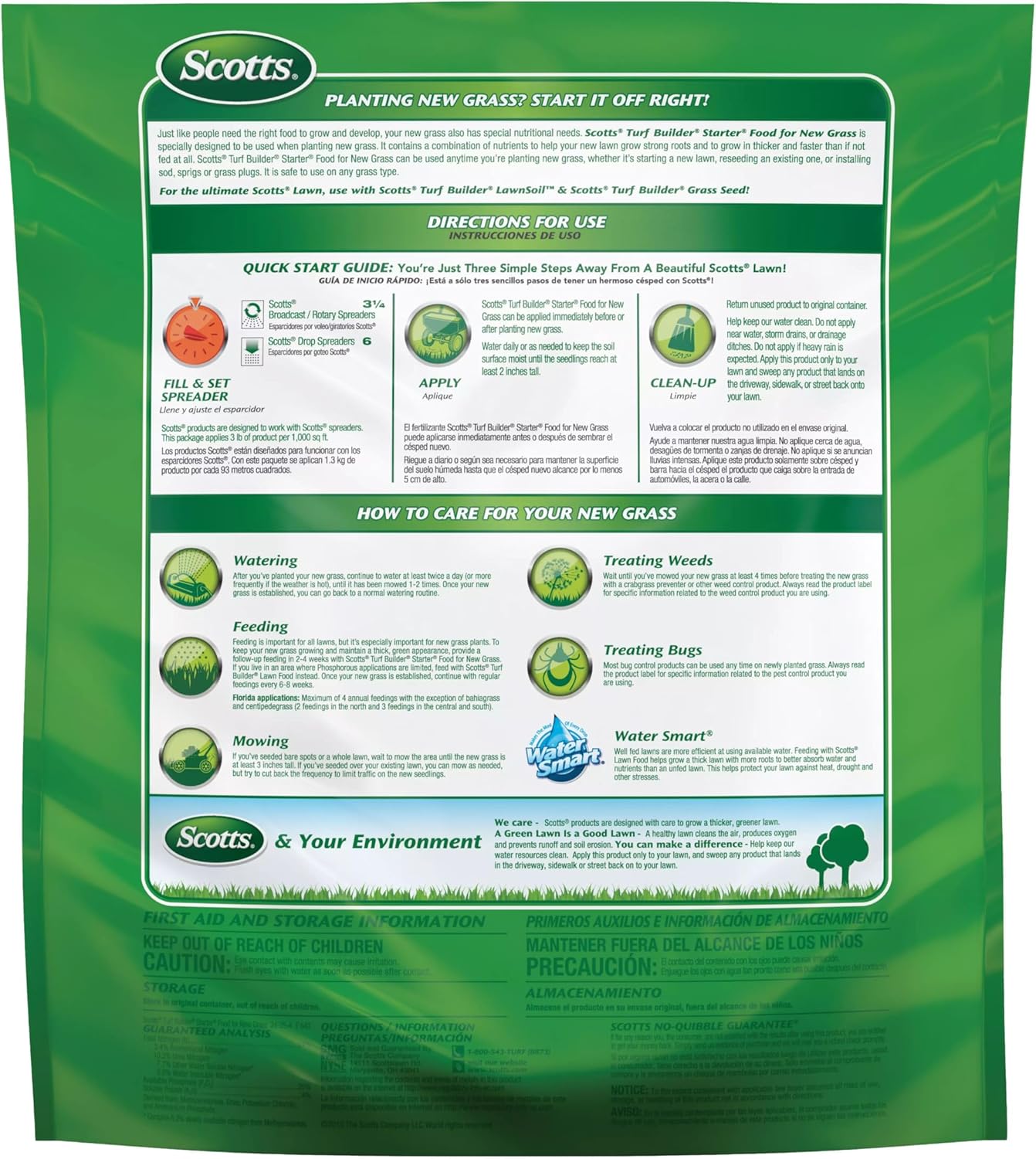 Scotts Turf Builder Starter Fertilizer for New Grass, Use When Planting Seed, 1,000 sq. ft., 3 lbs.