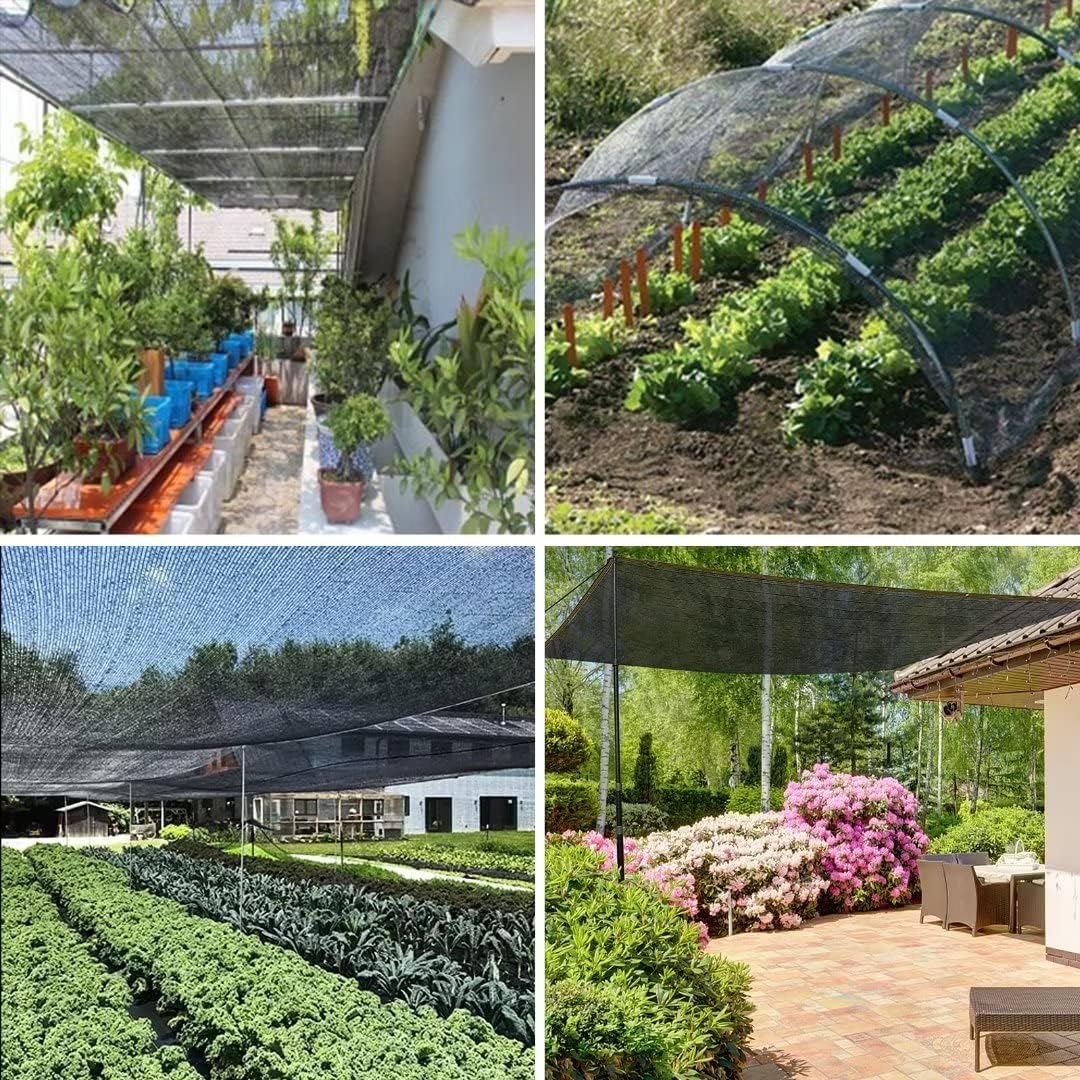 QLOFEI Shade Cloth for Garden, 40-50% Sunblock Mesh Tarp Shade Cloth with Grommets, Easy to Hang Sun Screens for Plants Greenhouse, Sun Shades Outdoor Patio Kennel Chicken Coop Pergola, 10x24 FT