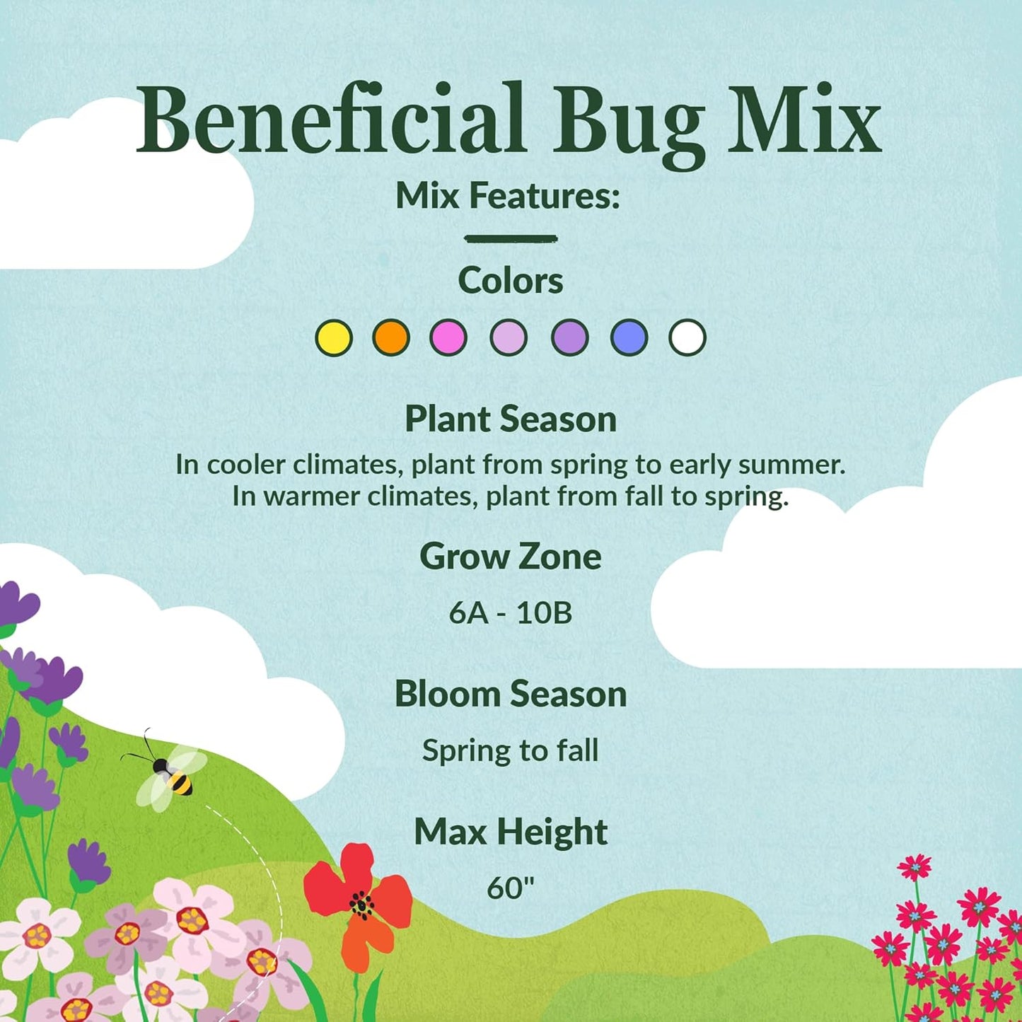 Ferry-Morse Beneficial Bug Mix Bulk Wildflower Seeds, 1lb