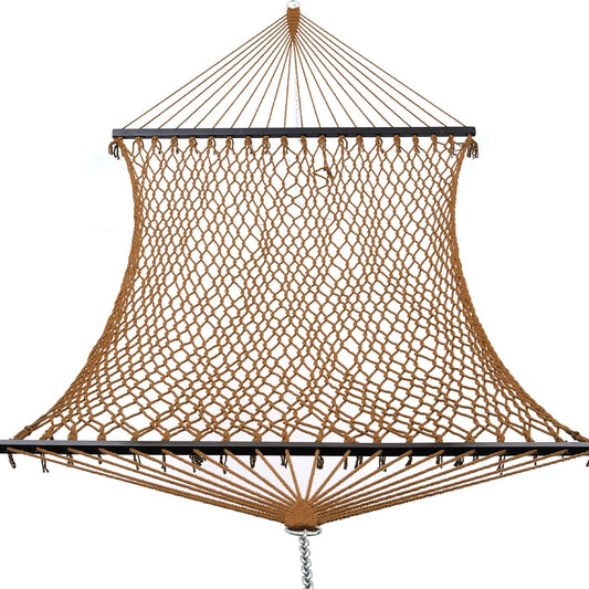 14ft Cotton Rope Hammocks for 2 Person (Desert, Queen)