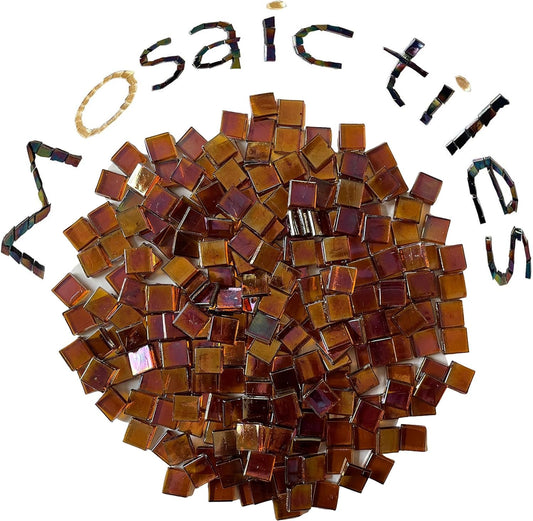 SMEIINIK 1.1lb Bulk Single Iridescent Color Mosaic Tiles for Crafts, Glass Mosaic Pieces for Mosaic Puzzles, Stained Glass Tiles for Mosaic DIY, Mosaic Making Supplies(WJ37-5)