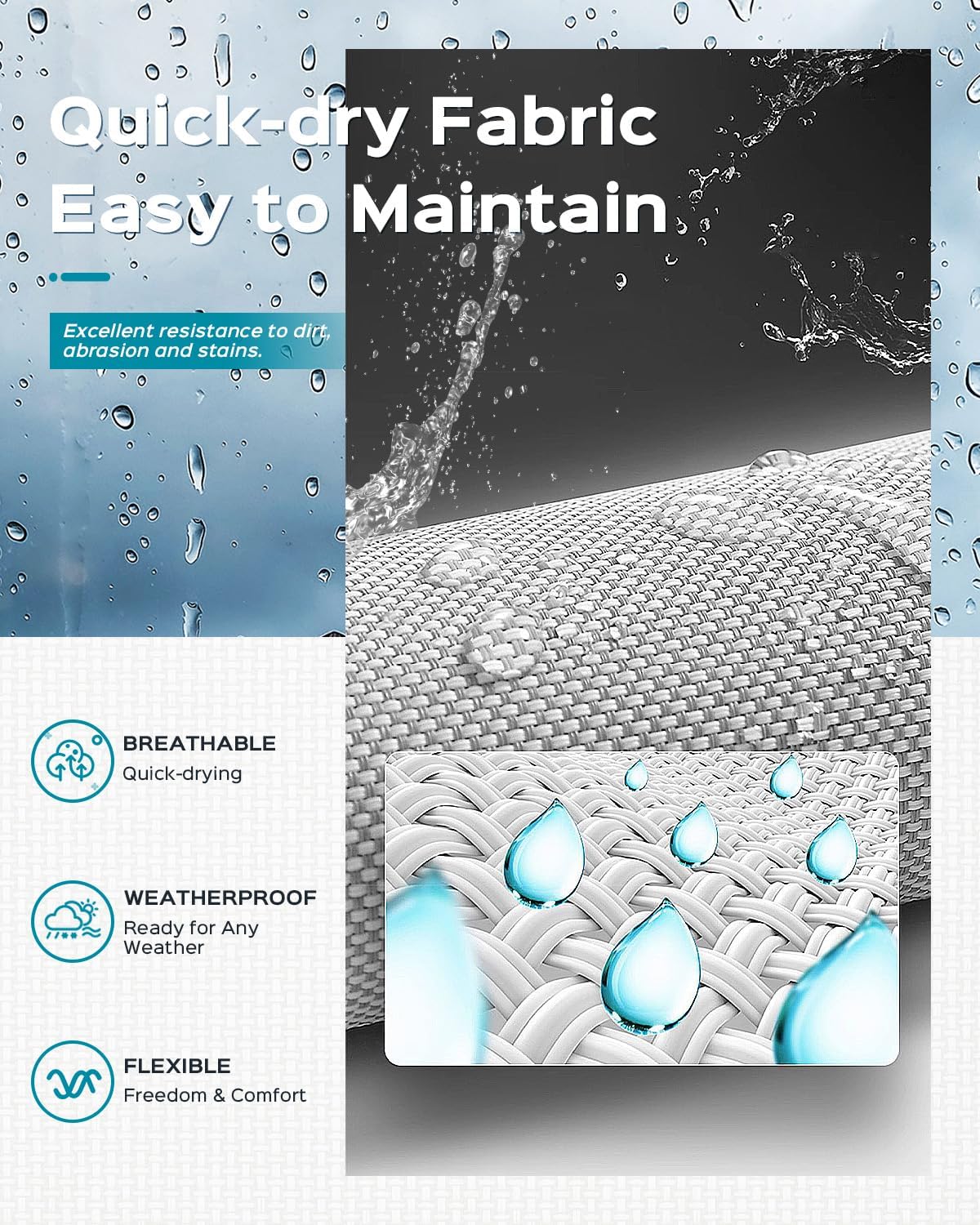 Patio Chaise Lounge Chair, Foldable Lounge Chair for Outside, Aluminum Chairs Set of 2 with 5 Adjustable Backrest, Outdoor Pool Lounger for Poolside, Lawn, Deck, Grey