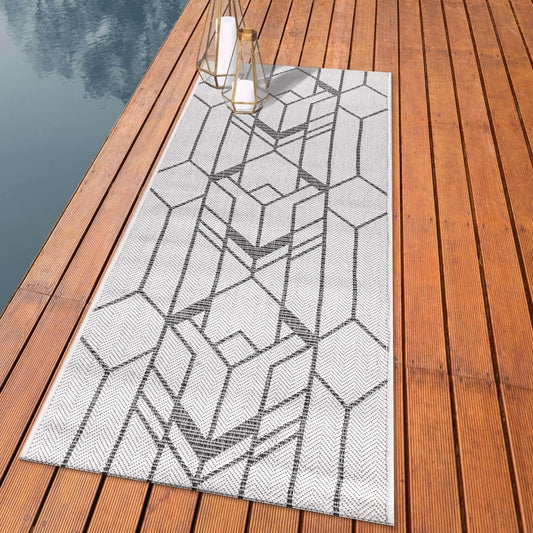 Keen Home Design Terrace Outdoor Runner Rug - 2x12 Washable Indoor/Outdoor Rug for Patio, Kitchen, Balcony, Beach, Garden, Deck and Porch, Size: 2'2"x11'10"