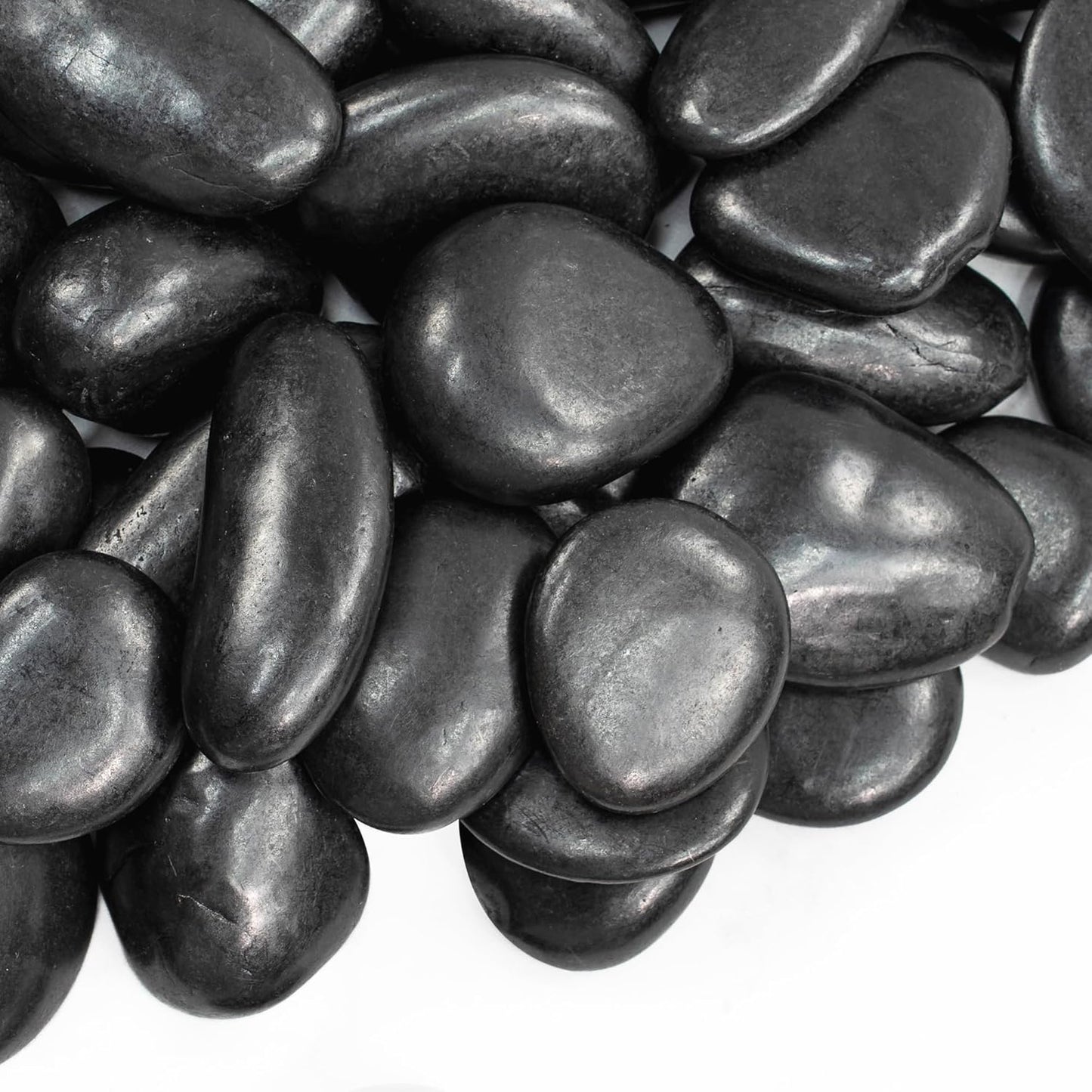 Large Pebbles for Landscaping 40lbs, 2-3 Inch Black River Rocks for Aquarium, High Polished Natural Decorative Stones for Vase Filler Fish Tank Gardening