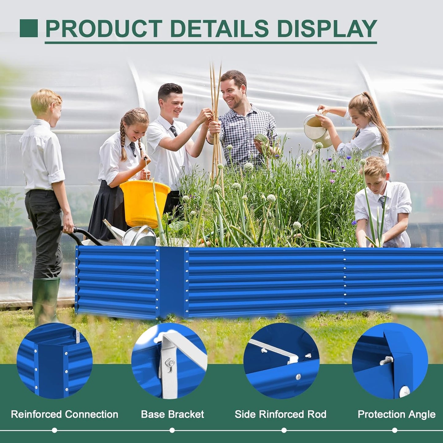 Land Guard 6x3x3ft Rectangular Galvanized Raised Garden Beds, Large-Capacity Metal Planter Box Outdoor, Durable Deep Raised Garden Bed 3ft Tall, Raised Beds for Gardening Vegetables, Royal Blue