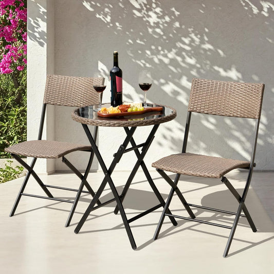 IDZO Metal Wicker Bistro Set with Round Table