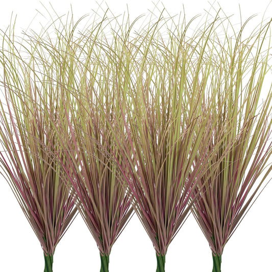 12Pcs Artificial Grass Plants, Faux Shrubs Wheat Grass, Artificial Tall Grass Fake Plants for Outdoor Decor,Artificial Greenery Stems Weed for Room Indoor Home Decor（Light Purple）